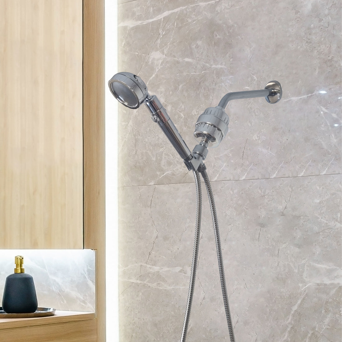 MineralStream Duo Shower Head Douchhead Complete Shower Kit