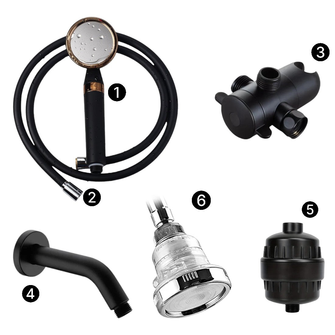 MineralStream ™ Black - Vitamien C Dual Shower System